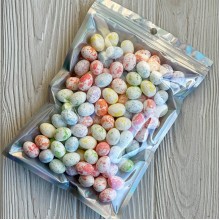 Пасхальные яйца (L00713), 1,5х1,8 см, белые с цветным, упаковка 100 шт.