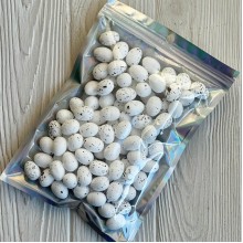 Пасхальные яйца (L00714), 1,5х1,8 см, белые с черным, упаковка 100 шт.