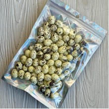 Пасхальные яйца (L00715), 1,5х1,8 см, светло-желтые с черным, упаковка 100 шт.