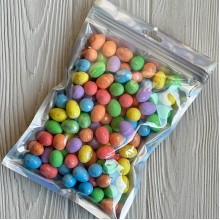 Пасхальные яйца (L00716), 1,5х1,8 см, цветные с серебром, упаковка 100 шт.