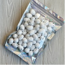 Пасхальные яйца (L00721), 1,8х2,5 см, белые с черным, упаковка 50 шт.