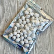 Пасхальные яйца (L00724), 1,8х2,5 см, белые с серебром, упаковка 50 шт.