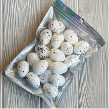 Пасхальные яйца (L00735), 3х4 см, белые с черным, упаковка 18 шт.