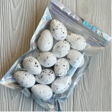 Пасхальные яйца (L00742), 3х5 см, белые с черным, упаковка 12 шт.