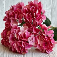 Гортензия (букет), 45 см, кораллово-малиновая, шт.