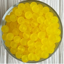 Бусина прозрачная матовая, 10 мм, желтая, упаковка 500 г