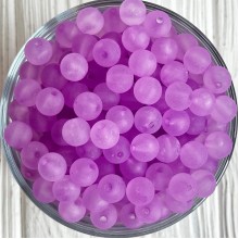 Бусина прозрачная матовая, 10 мм, фиалковая, упаковка 500 г