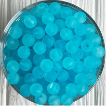 Бусина прозрачная матовая, 10 мм, светло-бирюзовая, упаковка 500 г