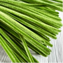 Синельная проволока простая, 6 мм х 30 см, травяной, 100 шт.