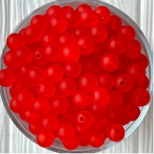 Бусина прозрачная матовая, 8 мм, красная, упаковка 500 г