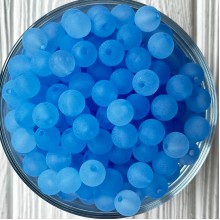 Бусина прозрачная матовая, 8 мм, небесно-голубая, упаковка 500 г