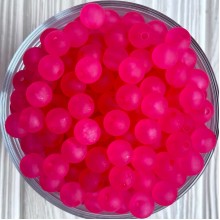 Бусина прозрачная матовая, 8 мм, светло-малиновая, упаковка 500 г