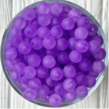 Бусина прозрачная матовая, 8 мм, фиолетовая, упаковка 500 г