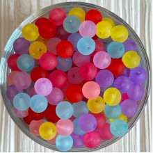 Бусина прозрачная матовая, 8 мм, цветной микс, упаковка 500 г