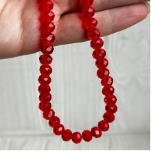 Бусины Рондель хрусталь, 8 мм, красные, нитка 65-68 шт.