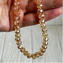 Бусины Рондель хрусталь, 8 мм, золотые, нитка 65-68 шт.