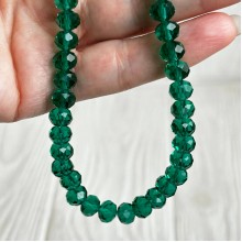 Бусины Рондель хрусталь, 8 мм, нефритовые, нитка 65-68 шт.