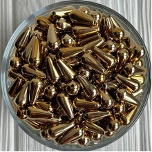 Бусина капля, 16х8 мм, золото, упаковка 250 г