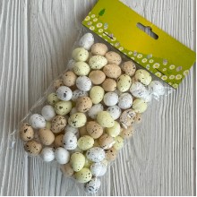 Набор яиц, 1,8 см, бело-бежево-жолтые, упаковка 100 шт.