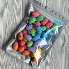 Пасхальные яйца (L00726), 2х3 см, цветные с черным, упаковка 36 шт.