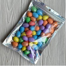 Пасхальные яйца (L00723), 1,8х2,5 см, цветные с серебром, упаковка 50 шт.