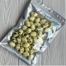 Пасхальные яйца (L00722), 1,8х2,5 см, светло-желтые с черным, упаковка 50 шт.