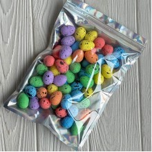 Пасхальные яйца (L00719), 1,8х2,5 см, цветные с черным, упаковка 50 шт.