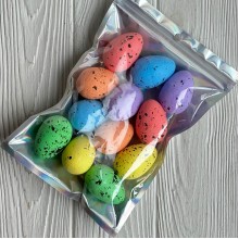 Пасхальные яйца (L00740), 3х5 см, цветные с черным, упаковка 12 шт.