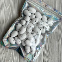 Пасхальные яйца (L00728), 2х3 см, белые с черным, упаковка 36 шт.