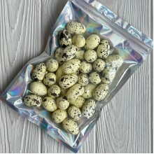 Пасхальные яйца (L00729), 2х3 см, светло-желтые с черным, упаковка 36 шт.