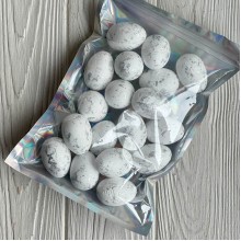 Пасхальные яйца (L00738), 3х4 см, белые с серебром, упаковка 18 шт.