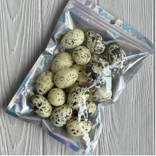 Пасхальные яйца (L00736), 3х4 см, светло-желтые с черным, упаковка 18 шт.