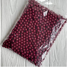 Бусина акриловая, 10 мм, бордовая, упаковка 500 г