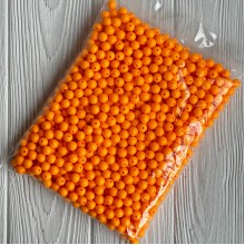 Бусина акриловая, 10 мм, светло-оранжевая, упаковка 500 г