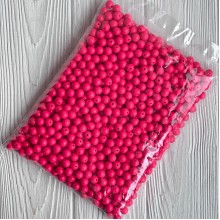 Бусина акриловая, 10 мм, светло-малиновая, упаковка 500 г