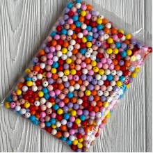 Бусина акрилова, 10 мм, кольоровий мікс, упаковка 500 г