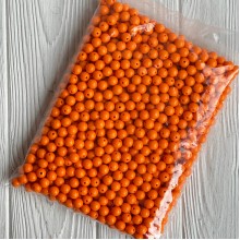 Бусина акриловая, 10 мм, оранжевая, упаковка 500 г