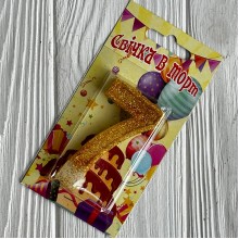 Свеча для торта (золото), 7,8х3,8 см, цифра 7, шт. 