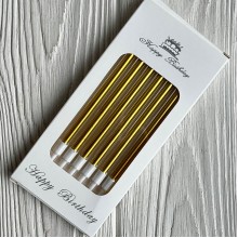 Набор свечей для торта прямой, 12,5 см, золото, упаковка 6 шт. 