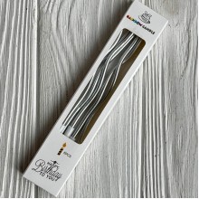 Набор свечей для торта крученый, 12,5 см, серебро, упаковка 6 шт. 