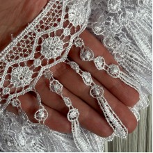 Кружево макраме (ТМ-8), 11 см, белое, рулон 9 метров