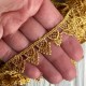 Кружево макраме узкое (TJ-10060), 2,5 см, золото, рулон 9 метров