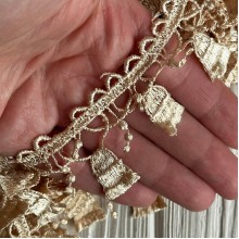 Кружево макраме узкое (TJ-115), 4 см, бежевый, рулон 13 метров