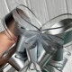 Подарочный бант (полипропиленовый), 5х7,5 см, серебро, упаковка 10 шт.