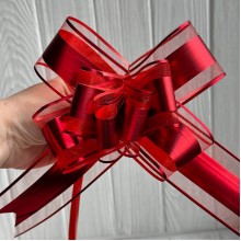 Подарочный бант (полипропиленовый), 5х7,5 см, бордовый, упаковка 10 шт.