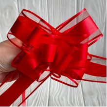 Подарочный бант (полипропиленовый), 5х7,5 см, красный, упаковка 10 шт.