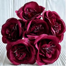 Камелия (букет), 4,5х12 см, бургунди, упаковка 36 шт.