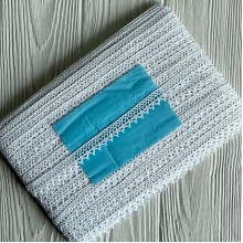 Кружево вязаное (6361-1293В), белое, 15 мм, рулон 45 м