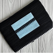 Кружево вязаное (6361-1293В), черное, 15 мм, рулон 45 м