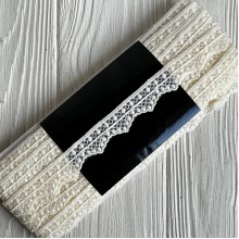 Кружево органзовое (D30108), 1,9 см, молочное, рулон 13 м